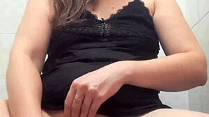 Big Ass BBW Solo Girl Rides Dildo to Squirting Orgasm in Bathroom