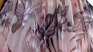 Hairy Mature Flashes Beaver Through See-Through Dress in Public Outdoors