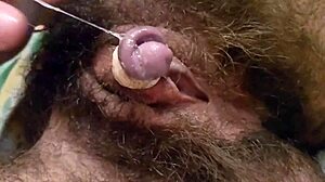 fucking myself tied up big clit closeup turning purple hairy pussy