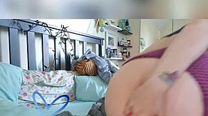 watch this big tits blonde milf make huge vibrator toy vanish deep in shaved pussy during orgasmic double toy masturbation