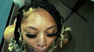 pov sloppy wet bbc blowbang with choking gagging deepthroat and cum mouthful