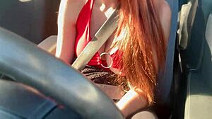 What if Italian milf artemisia flashed her big tits and hard nipples on a sexy car ride?