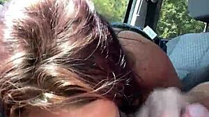 Streetwalker Loves Sucking Dick Then Swallows BBBJ Cum Load in Car
