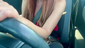 What if Italian milf artemisia flashed her big tits and hard nipples on a sexy car ride?