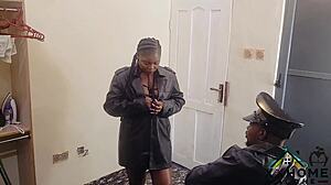 leather boss strips me to fuck and clear my debts