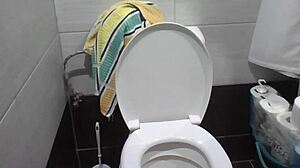 i jerk off hard right on the czech toilet seat