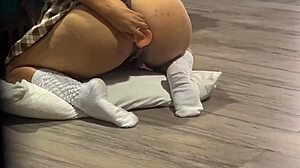 hijastra nalgona bends over assfucking her huge toy while i masturbate to her juicy moans