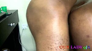 Creamy BBW Black Babe From Dating Site Rides Big Black Cock To Squirting Orgasm