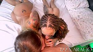 Ever catch your girlfriend kissing another in the bedroom during a couple swap?