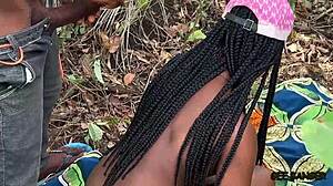 Baba's ebony curves ride big cock with saggy tits bouncing wildly
