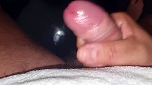 piano close-up heavy breathing and moans from huge cock - intense cumshot on towels
