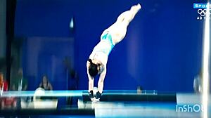 perfect body asses bounce in high dive ornamental jumps