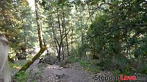 god i love getting fucked doggystyle by dad after sucking his monster cock outdoors