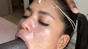 Amateur bbw sucks neighbors huge black cock to tease her partner