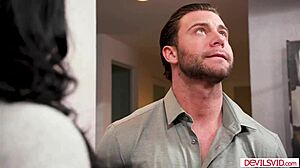 big tits milf gags on boss's monster cock deepthroat style