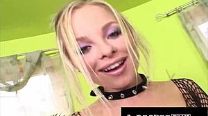 Sharka blue in fishnets rides cowgirl deepthroats face fucked missionary licks wet pussy tits sideways on 3rd degree films