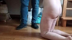 french slave milf chained bent over takes rough anal humiliation from master