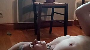 french slave milf chained bent over takes rough anal humiliation from master