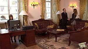 Submissive Secretary's Tight Bum Tempts Stressed Boss