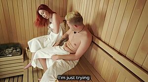 step son catches step mom undressing for sauna sex
