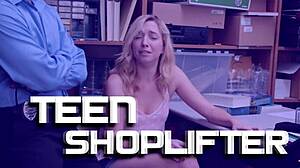 i spied this bad petite teen shoplifter and gave her the blowjob punishment she craved