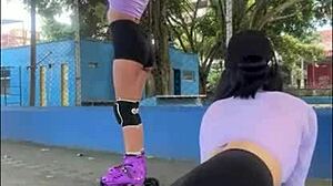 naughty latinas flash tits in public before lesbian threesome