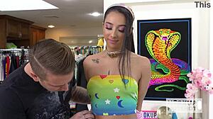 kiarra kai chokes on bryan gozzling's cock deepthroat gagging rough anal pounding