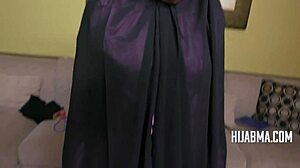 arab milf discovers new slutty passion while riding in hijab