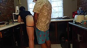 getting hot and horny in the kitchen