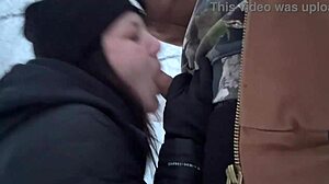 outdoor mom almost caught getting dick hard in winter storm