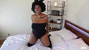 best friends busty black girlfriend wears slutty bunny outfit