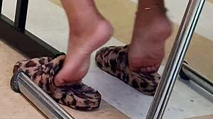 ebony lightskin feet candid close up