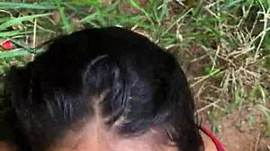novinha enters field for outdoor sex