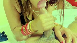 indian newly married friend cute wife gives black cock spit blowjob