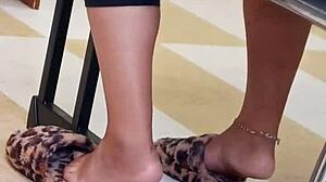 ebony lightskin feet candid close up