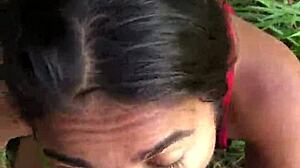 novinha enters field for outdoor sex
