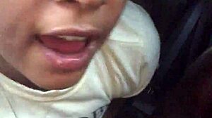 ebony slut gives public blowjob in the car