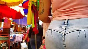 Culazo in tight jeans shows off curves