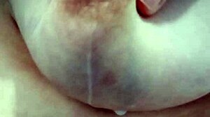 milf italiana pulls out her hard nipple full of hot milk