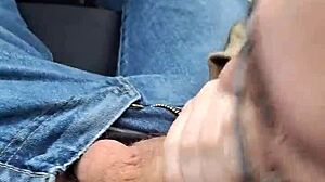 thick german slut gives blowjob in car