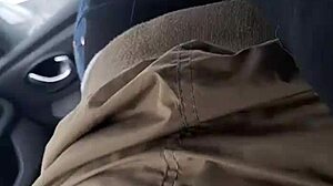 thick german slut gives blowjob in car