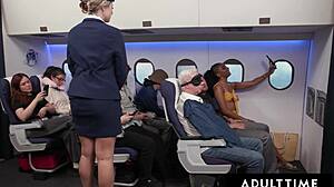 Adult time - olivia jay flashes tits gets caught & fucked hard by seatmate