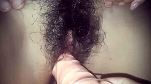 busty mom wants to use a dildo on her hairy pussy