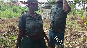sexy nastybitch fucked school mate in bush for money