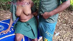 sexy nastybitch fucked school mate in bush for money