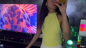 Wife humiliates cuckold husband. She fucks his friends at home party