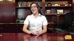 sexy lesbian friends lick each other in office
