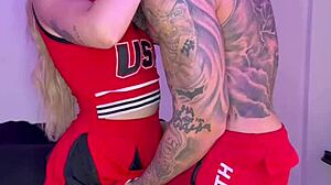 tattooed stud fucking young student girl hard