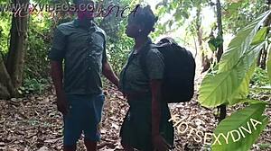sexy nastybitch fucked school mate in bush for money