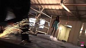 This one beautiful girl with a big ass got a great drilling by two guys